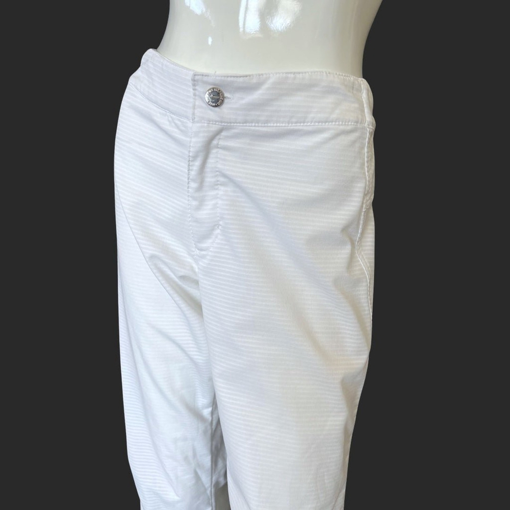 Nike Sphere Dry Y2K White Track Pants Women’s Medium Vintage Pinstripe Zip Ankle - Picture 3 of 12